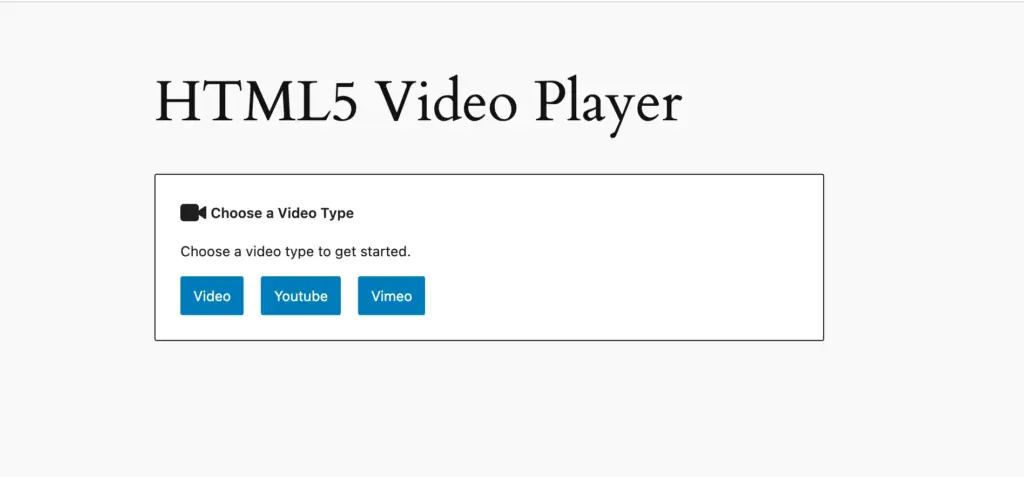 HTML5 Video Player