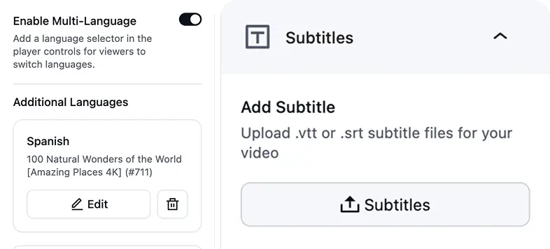 Subtitles & Language Switching