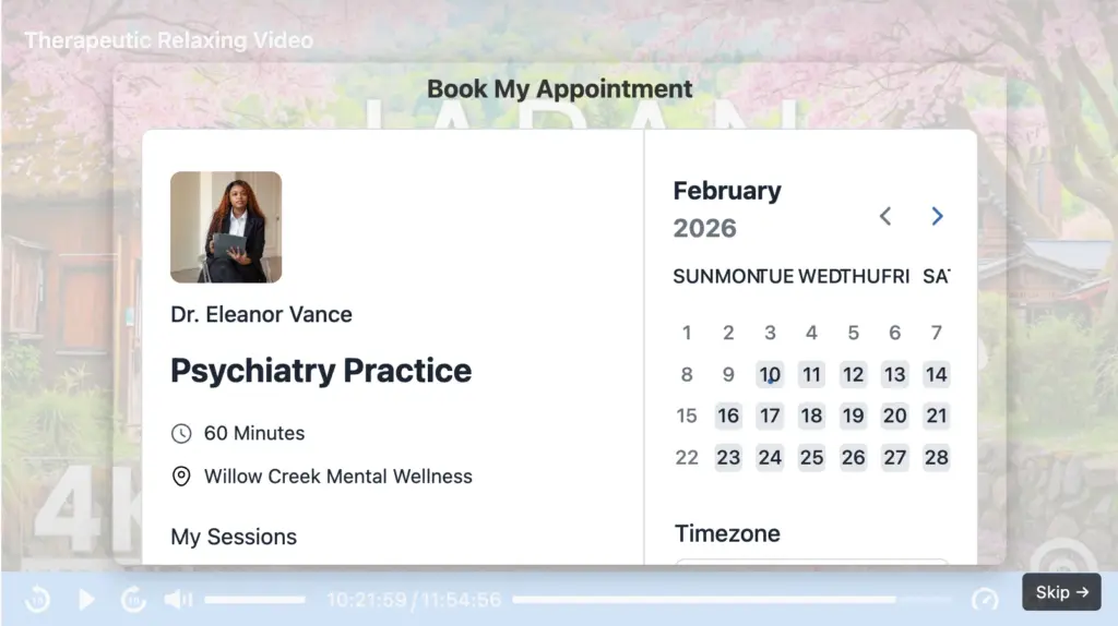 embedding FluentBooking Calendar in FluentPlayer Videos