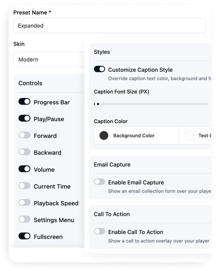 FluentPlayers custom Preset with skins