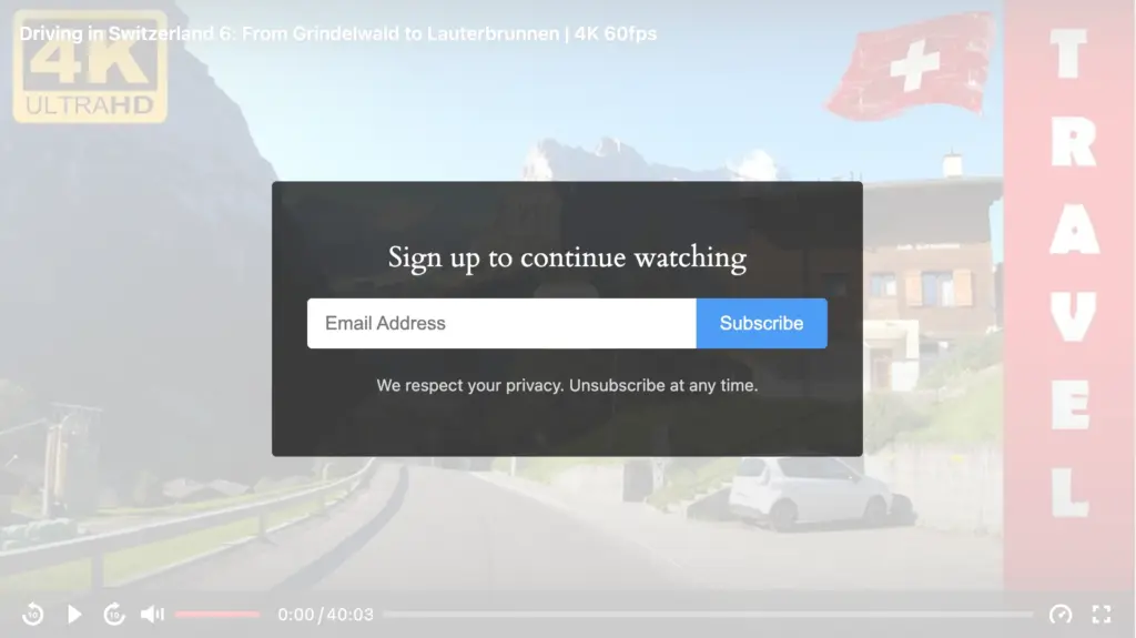 Lead capture in Vimeo alternative FluentPlayer