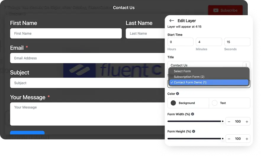 FluentPlayer layers - Forms by Fluent Forms