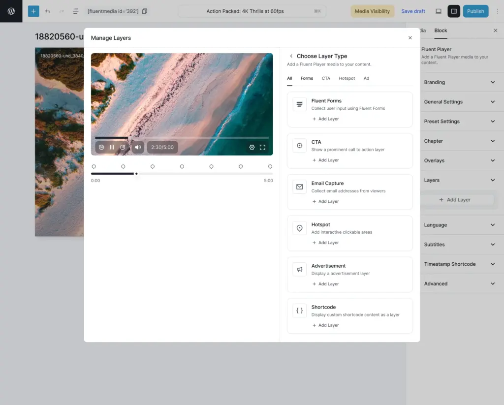 Interactivity in Vimeo alternative FluentPlayer