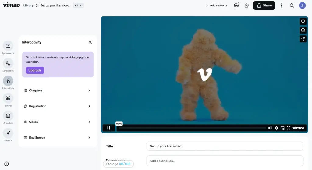 Interactivity in Vimeo