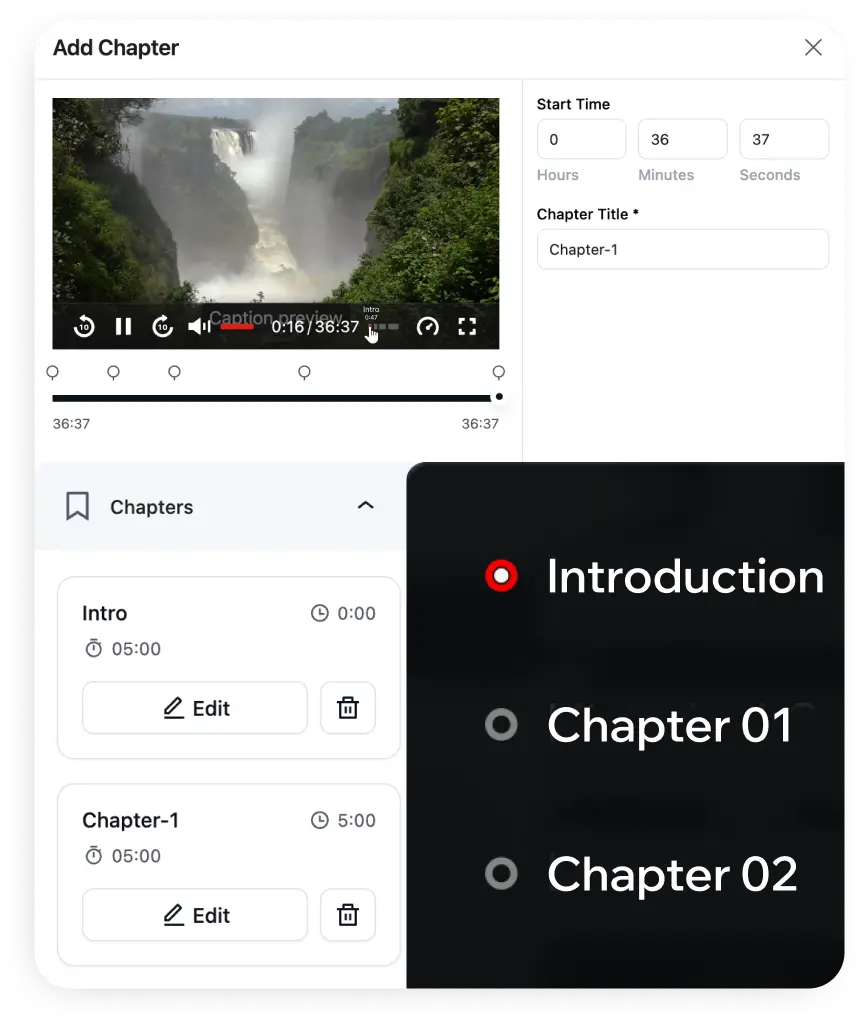 FluentPlayer video chapters