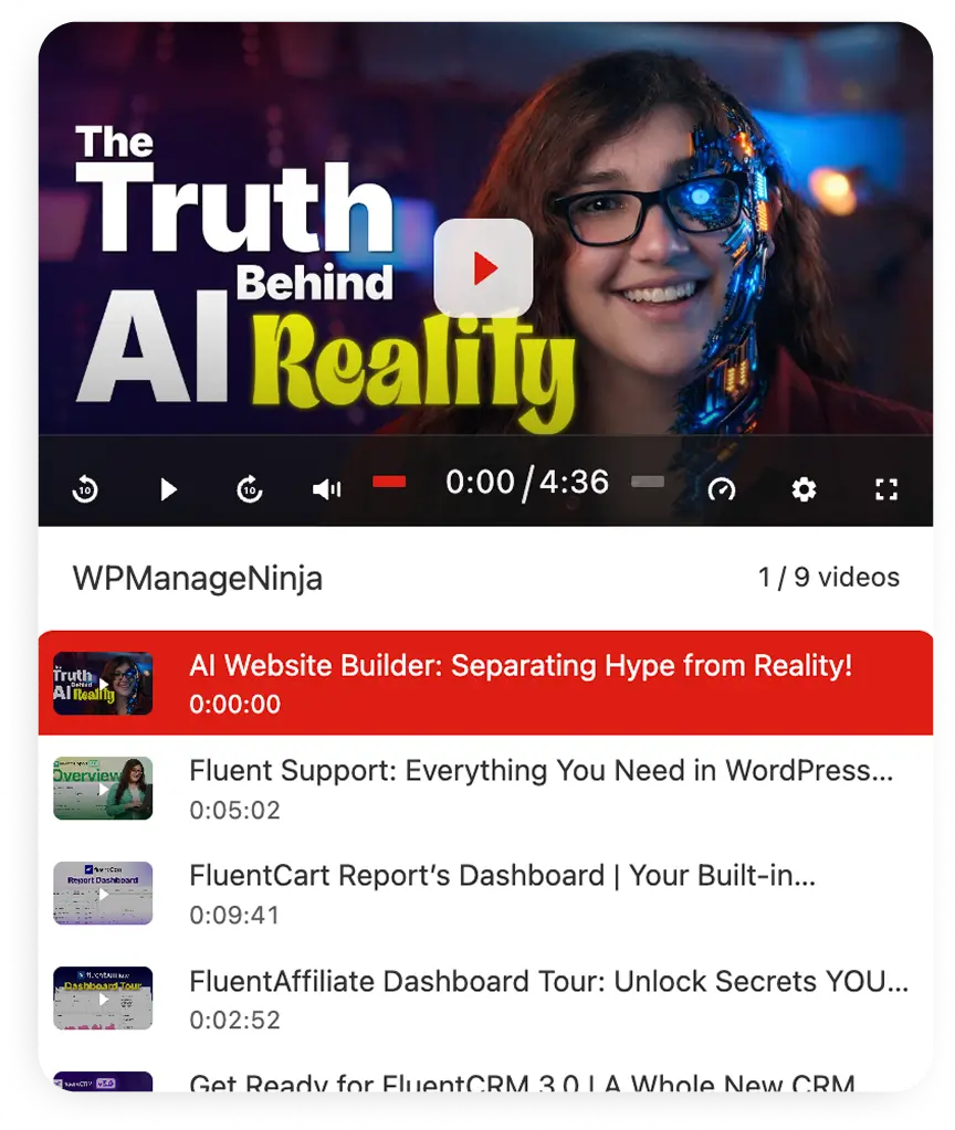 FluentPlayer Video Playlists Features