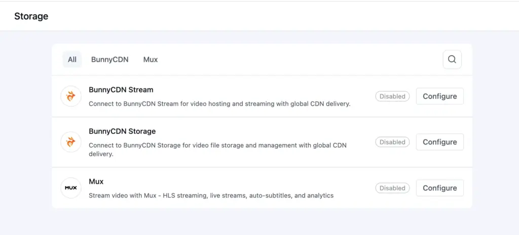 Sources- YouTube, Vimeo, Bunny Stream, Mux, and self-hosted 