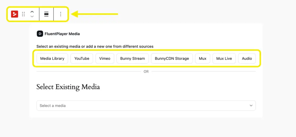 FluentPlayer block- used to Embed videos in WordPress