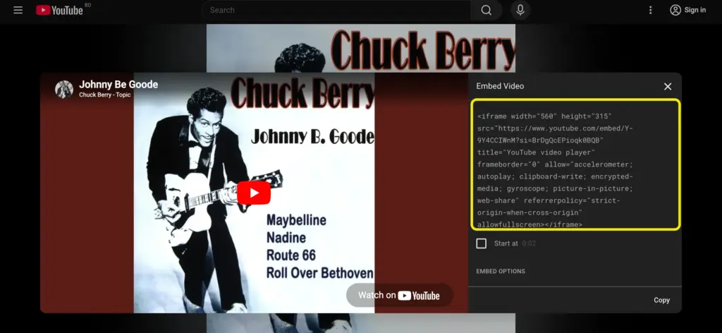 iFrame embed code- Embed videos in WordPress
