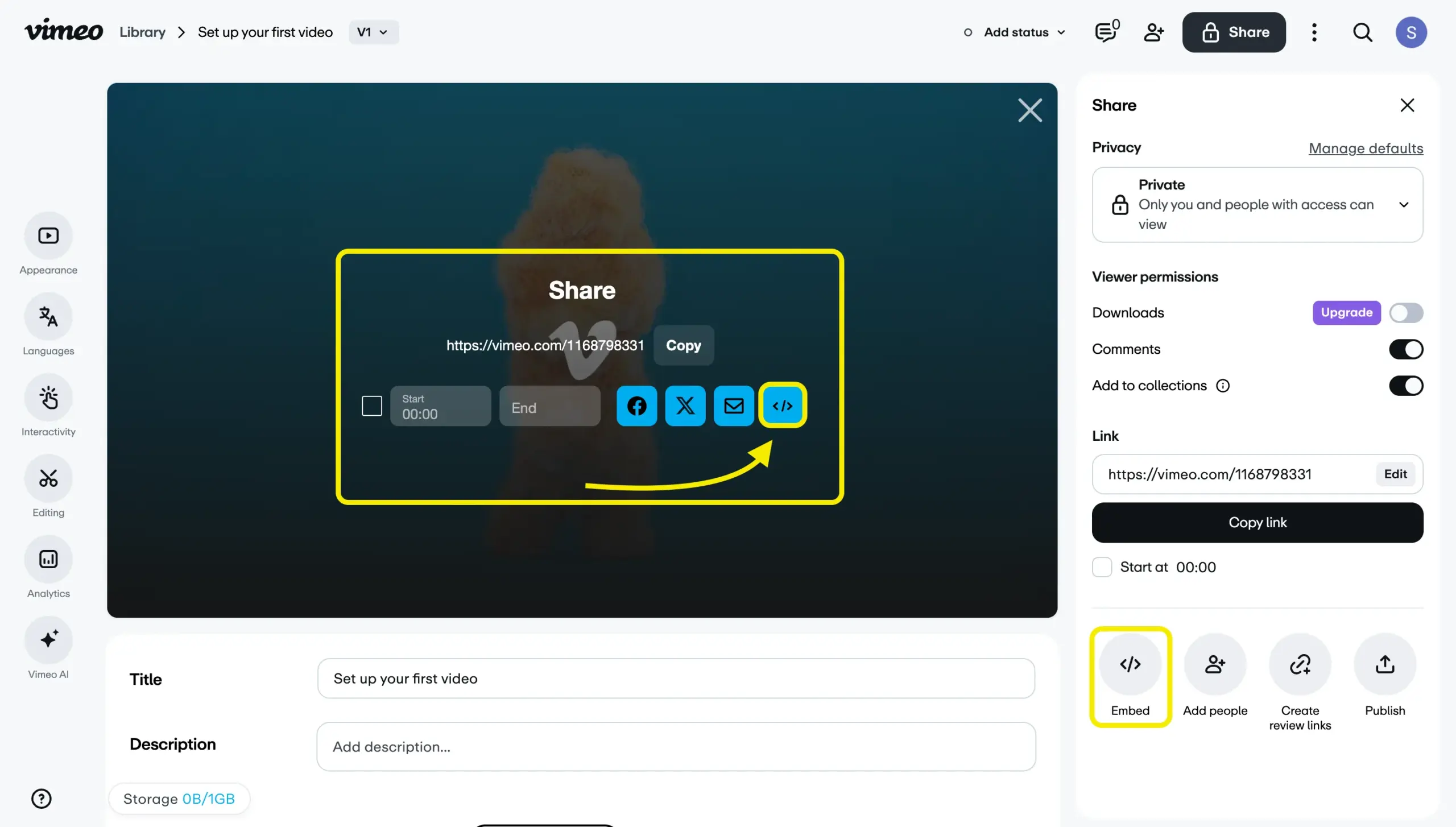 Vimeo Video in WordPress - iFrame embed code