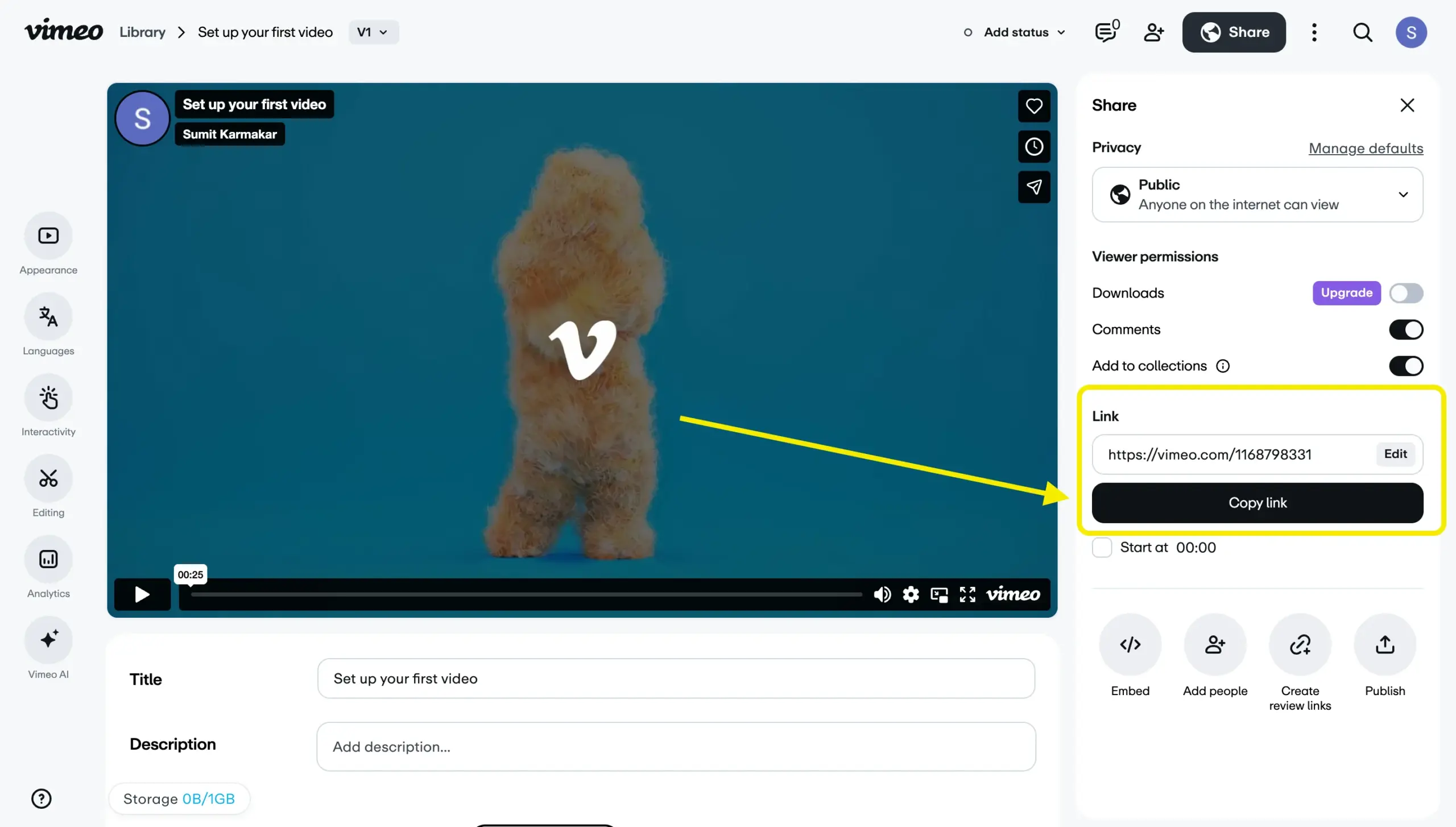 Embed Vimeo Video in WordPress via link